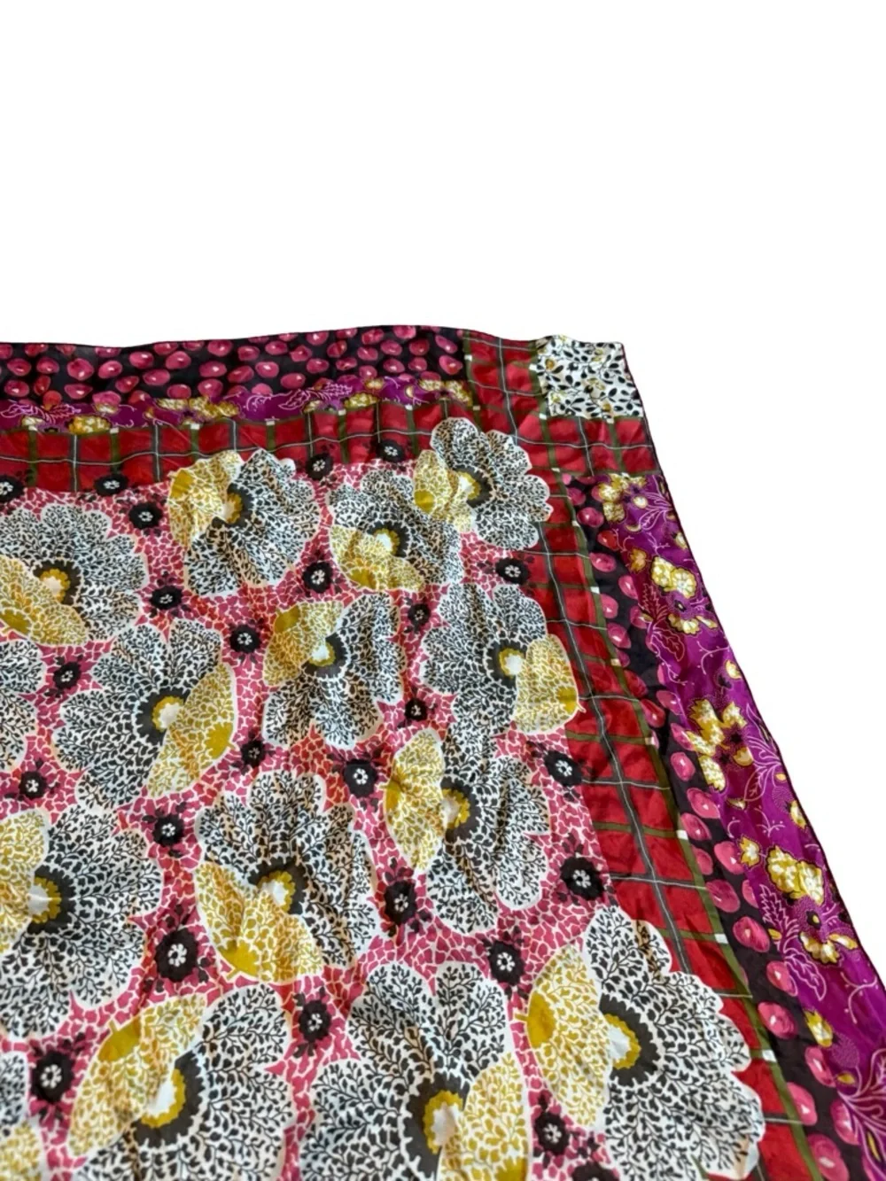 Kenzo Colorful Floral Print Scarf 100% Silk Luxury Designer Flowy 26